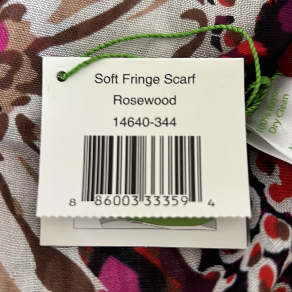 NWT Vera Bradley Soft Fringe Scarf Rosewood - Picture 5 of 5